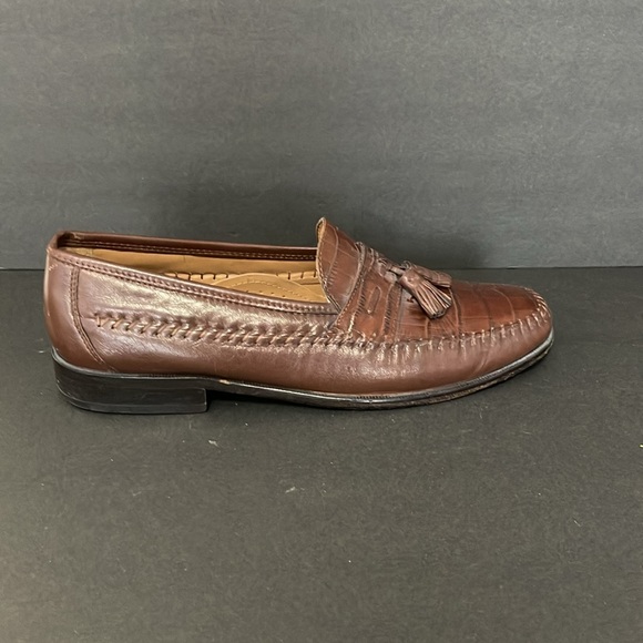 FLORSHEIM PISA MEN’S COGNAC CROC PRINT LEATHER LOFERS 10.5 - Picture 9 of 13